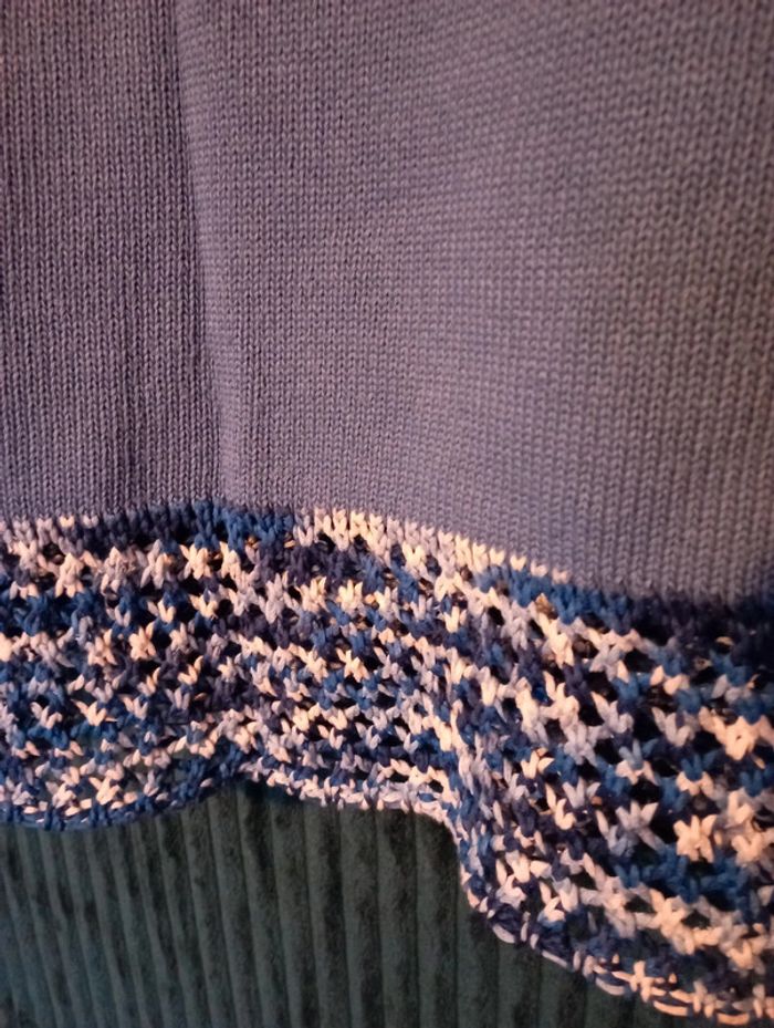 Pull maille bleu - photo numéro 3