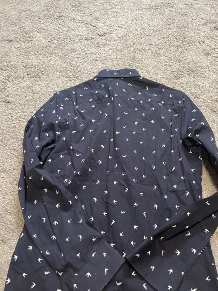 Chemise homme HM taille S bleue marine oiseaux - photo numéro 7
