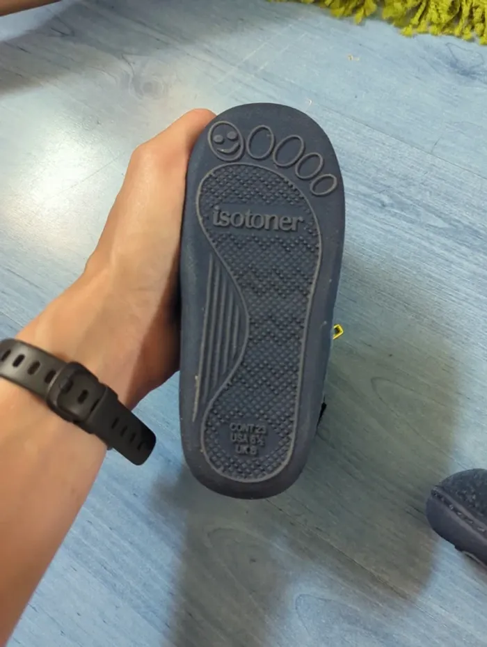 Chausson garçon taille 23 isotoner chaud avec fermeture - photo numéro 3