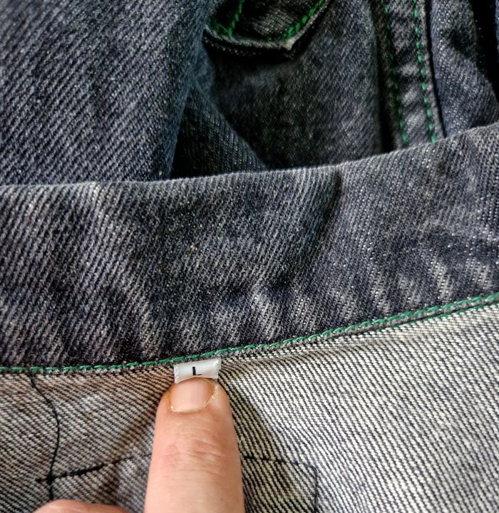 Veste en jeans  , femme , vintage , motif Aigle USA  , broderie , taille L - photo numéro 10