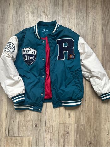 Teddy bombers vert et blanc Zara 10 ans garçon