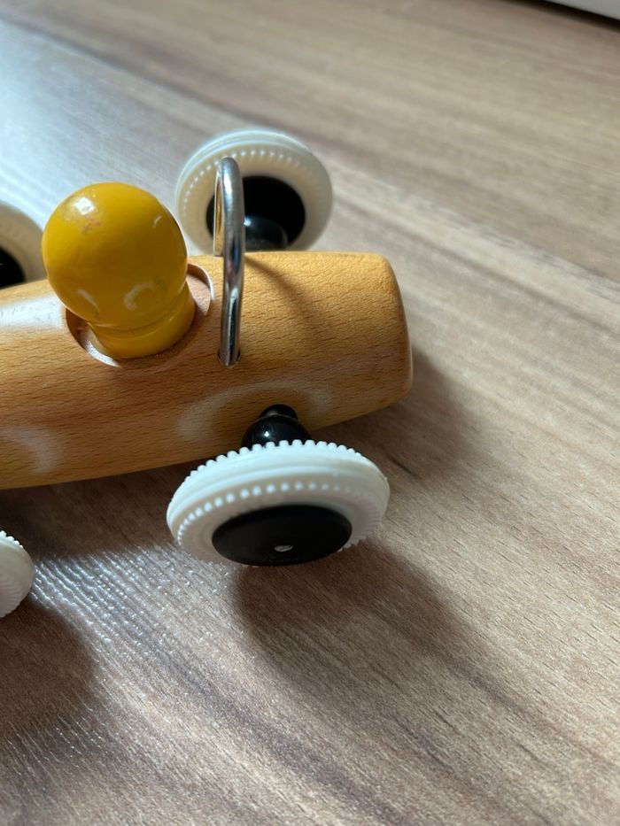 Voiture de course en bois BRIO vintage - Jaune - photo numéro 4