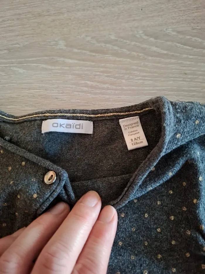 Gillet gris 8 ans - photo numéro 2