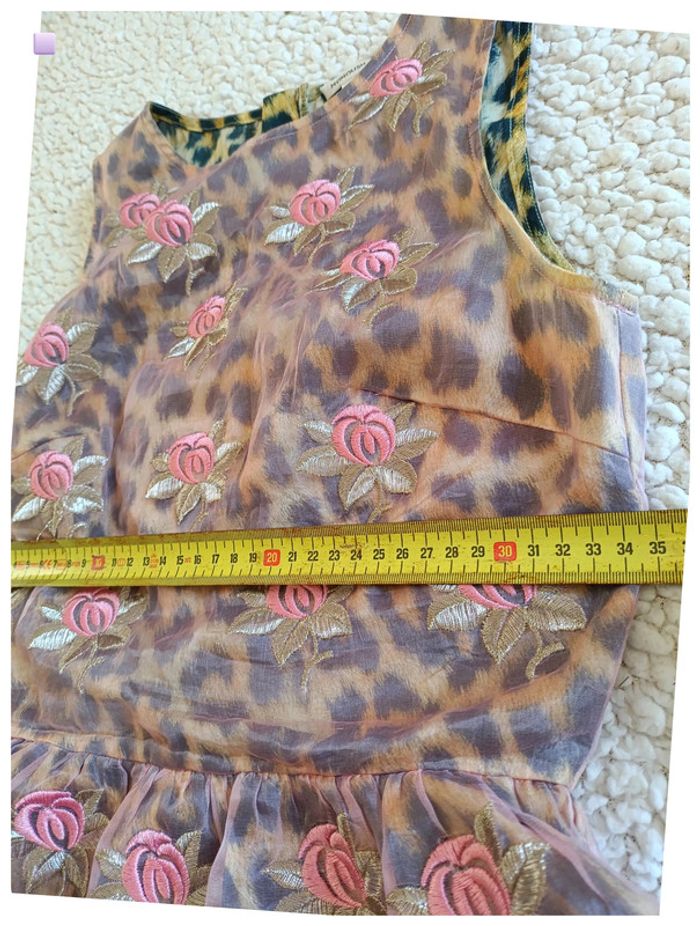 SOIE bustier Manoush léopard à fleurs brodées vintage luxe peplum - photo numéro 8