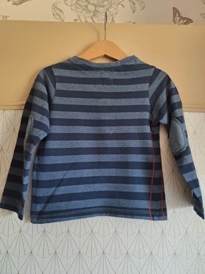 T-shirt garçon 5 ans bleu rayé tbe tissaia - photo numéro 6