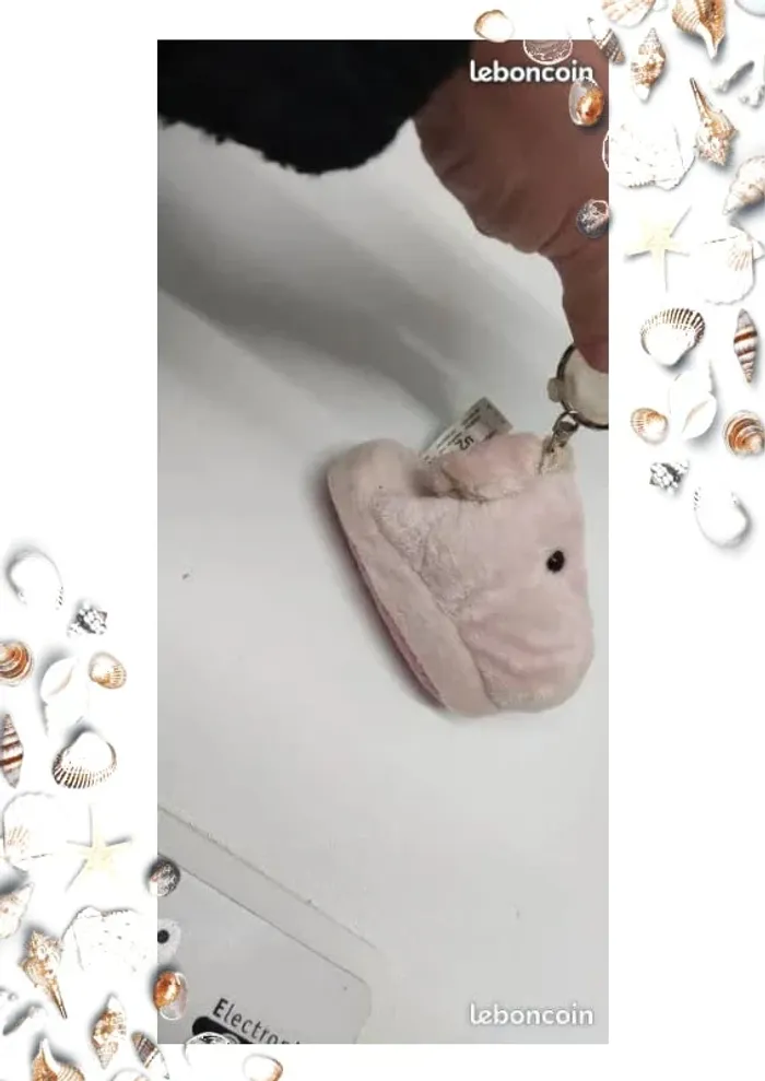 Porte clés peluche cochon rose - photo numéro 3