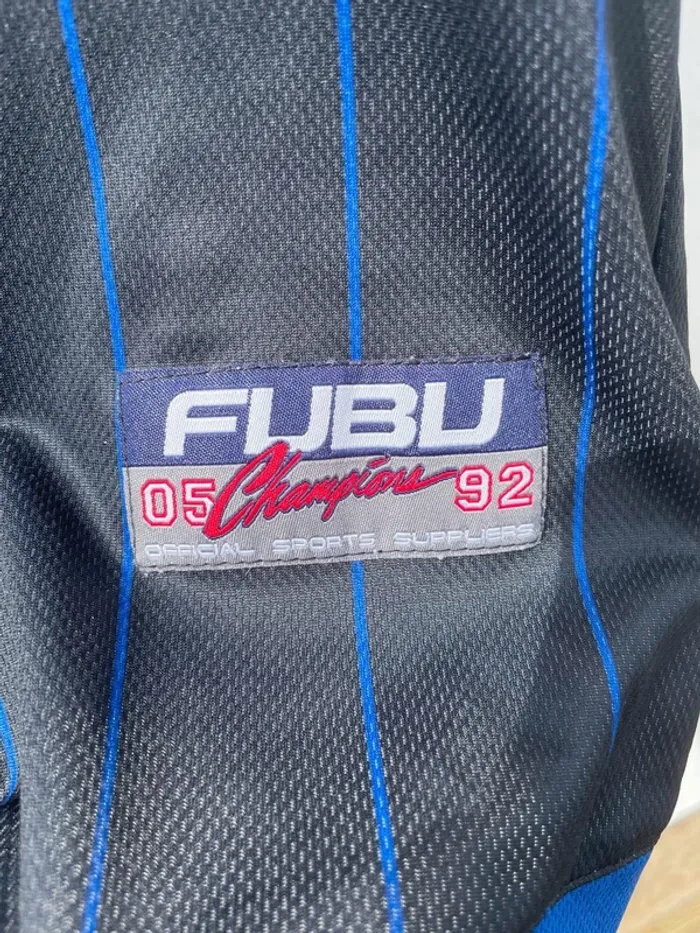 Fubu Baseball Harlem New York city vintage fully embroided jersey Mens M - photo numéro 7