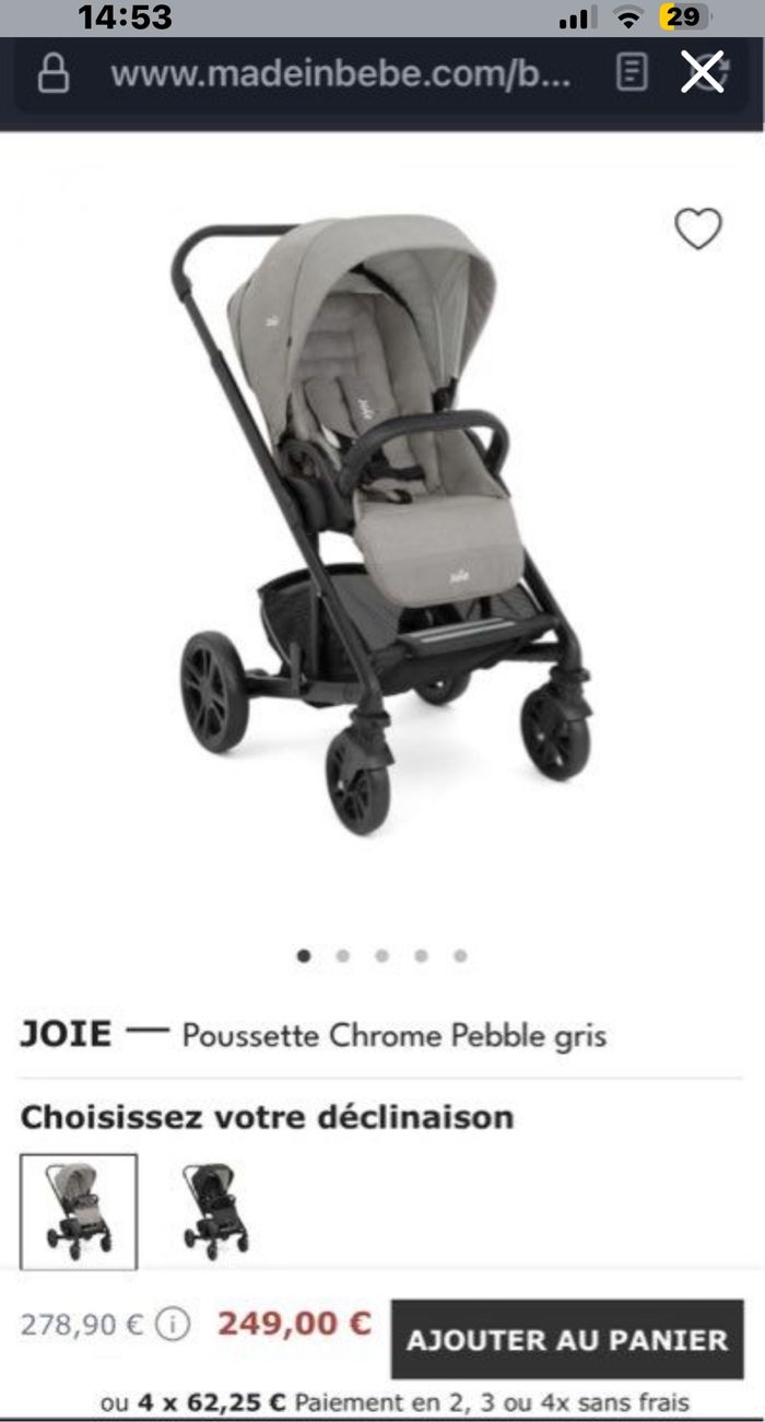 Poussette Joie Chrome Pebble - photo numéro 8