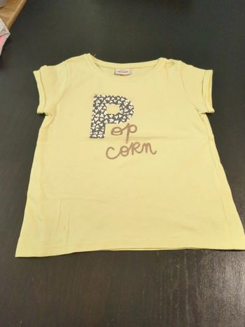 T-shirt jaune pop corn tao 5 ans
