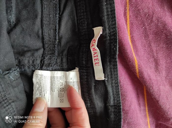 Pantacourt noir camaïeu t42 tbe - photo numéro 4