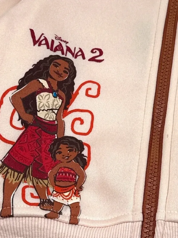 Ensemble Jogging Vaiana survêtement veste zip pantalon 8 ans neuf - photo numéro 3