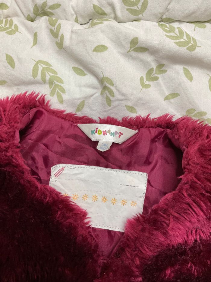 gilet sans manches en fourrure couleurs prune 24 mois kidkanai - photo numéro 4