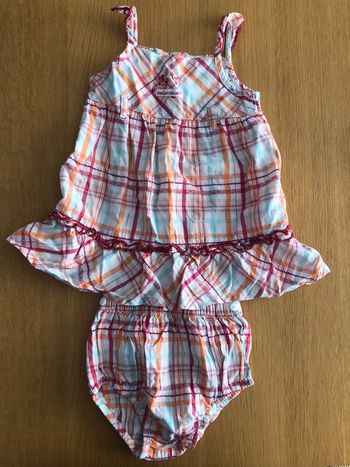 Ensemble robe bébé fille 6 mois Sergent Major avec culotte bloomer assortie