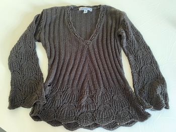 Pull crochet noir