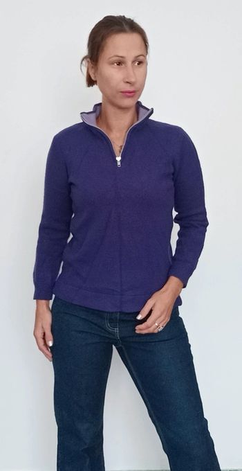 Pull violet chaud zip col