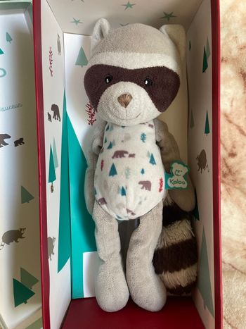 Doudou peluche patin Léon le Raton Laveur Filoo Kaloo