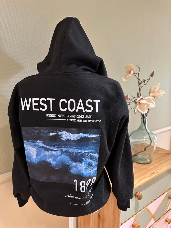 Sweat à capuche XS 34 imprimé West Coast tbe - photo numéro 3