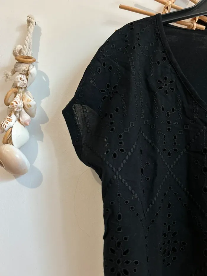 Blouse broderies ajourée à fleurs - photo numéro 4