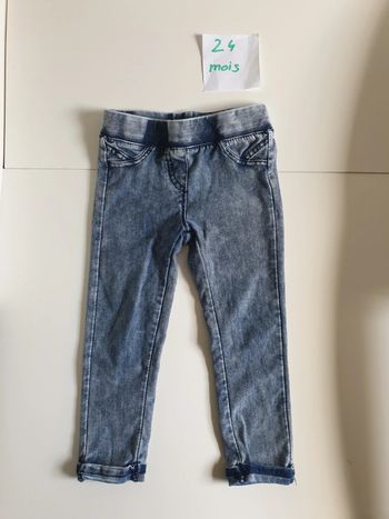 Jegging effet jean délavé bleu