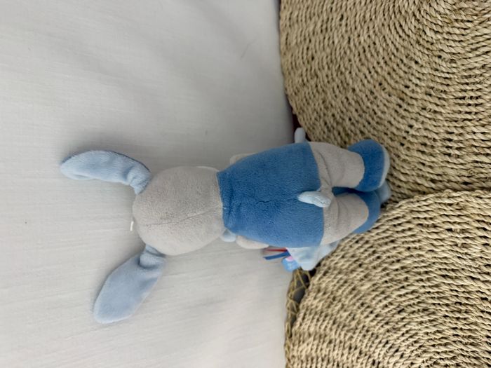 Doudou plat Mouchoir chien Lapin bleu gris SUCRE D’ORGE fusée - photo numéro 4