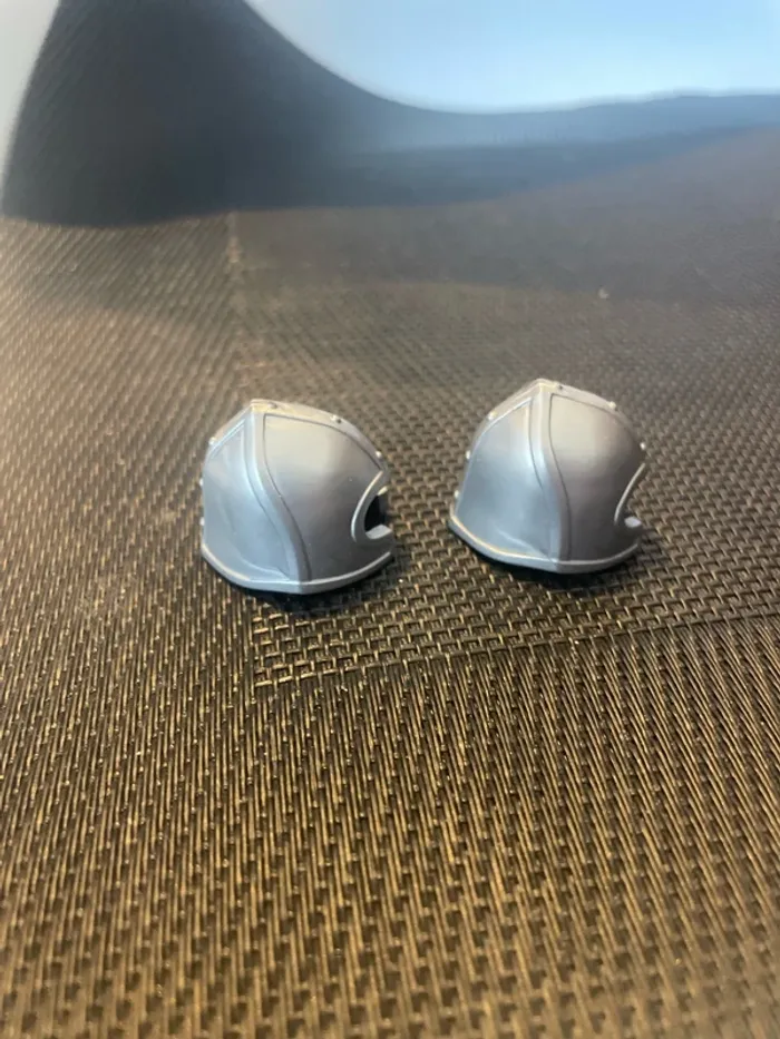 Playmobil lot 2 casques chevalier gris clairs armures moyen âge château citadelle forteresse - photo numéro 2