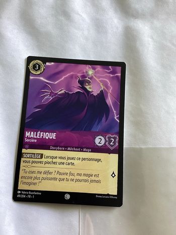carte disney ravensburger lorcana FR maléfique méchant 49/204.FR.1  Non foil première édition
