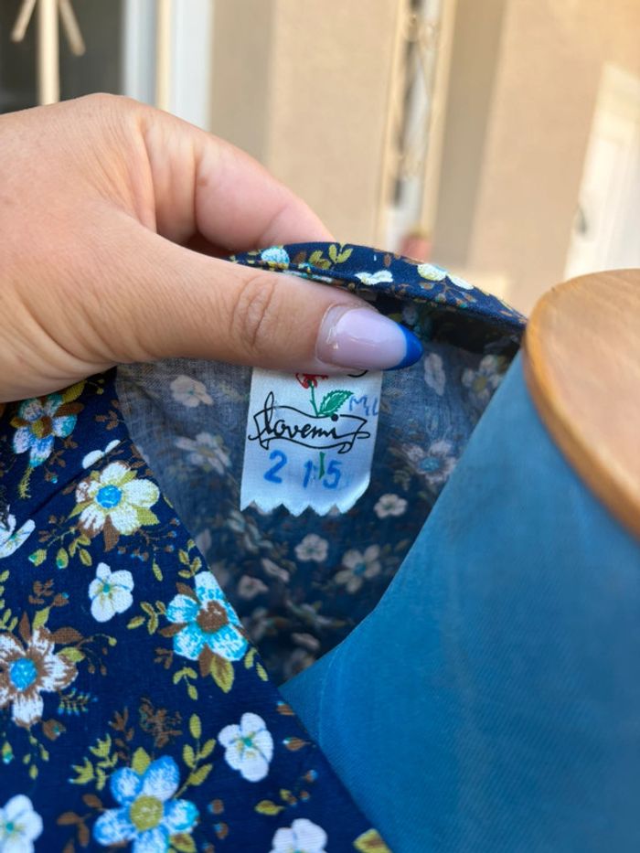 Robe à motif fleuri des années 70 - en très bon état - taille 50 - photo numéro 5