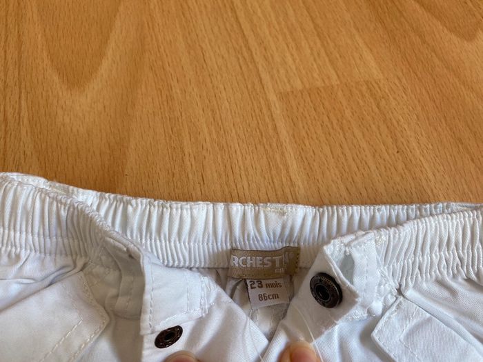 Beau pantalon blanc léger été T. 23 mois/86 cm mixte Orchestra neuf avec étiquette - photo numéro 7