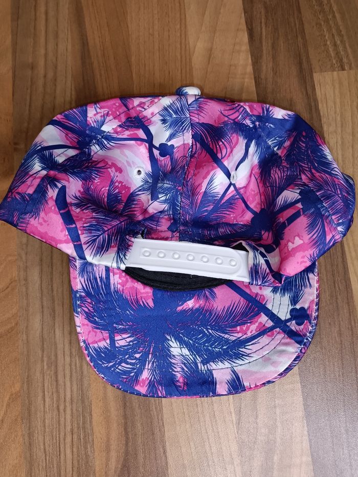 Casquette rose violet blanc motif tropical 10-14 ans - photo numéro 3
