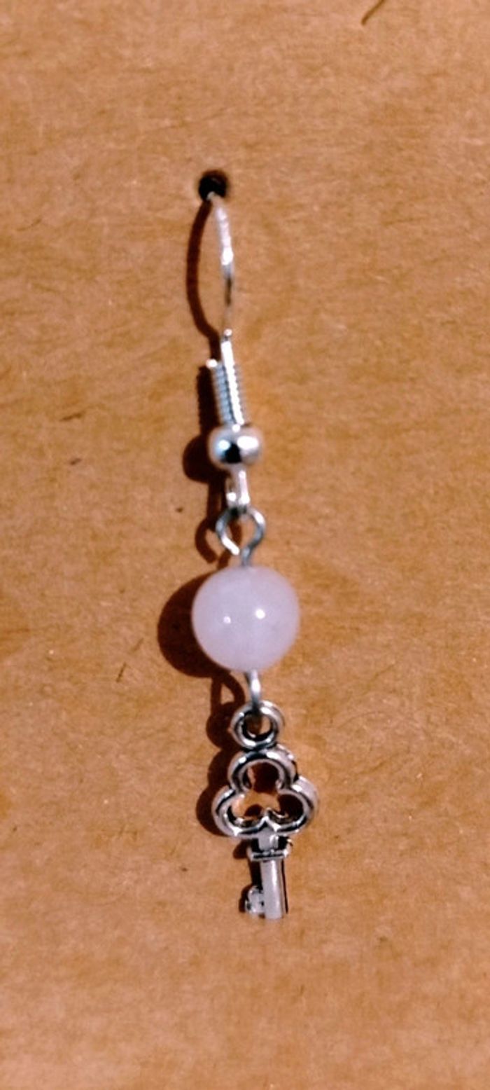 Boucles d'oreilles ''Alice''en Quartz Rose - photo numéro 4