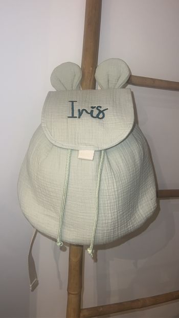 Sac à dos en gaze de coton personnalisé brodé