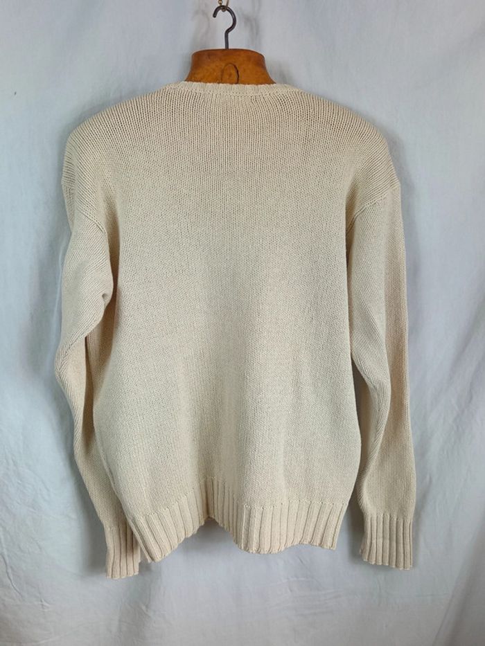 Pull col V Écru | Polo Ralph Lauren | taille M - photo numéro 4