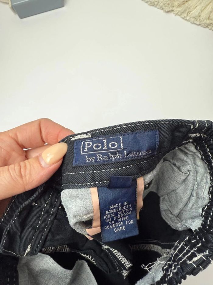 Short garçon Polo Ralph Lauren noir surpiqures blanches taille 9 mois - photo numéro 8