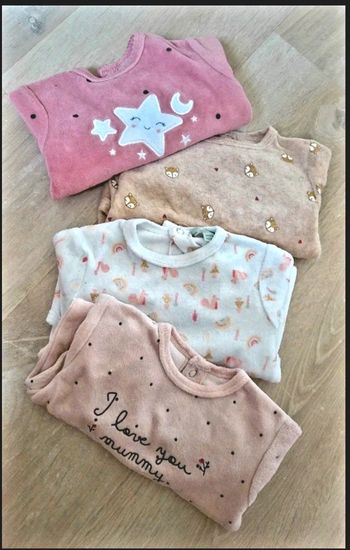 Lot pyjamas velour hiver 3 mois