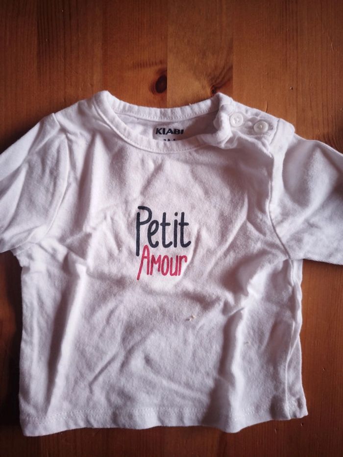 Lot de 2 tee-shirts taille 1 mois - photo numéro 2