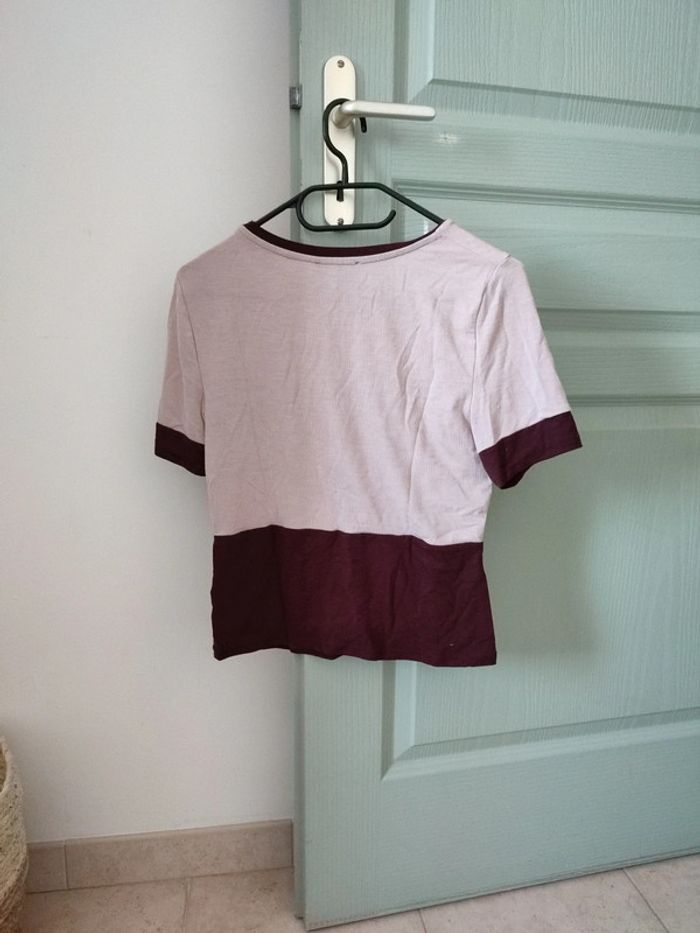Tee shirt court rose et prune - photo numéro 3