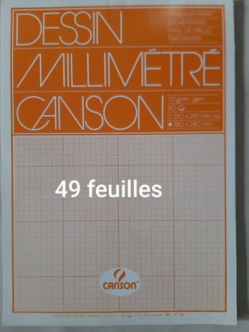 Bloc de 50 feuilles de papier millimétré  A4 - canson