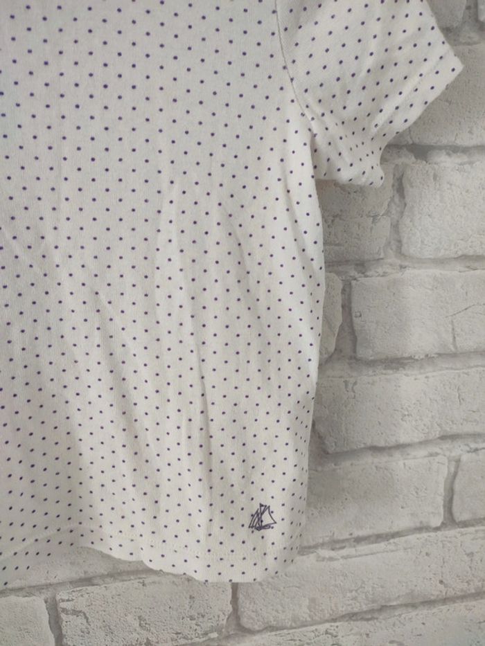 T-shirt Petit Bateau – Blanc à Pois 3 ans - photo numéro 2