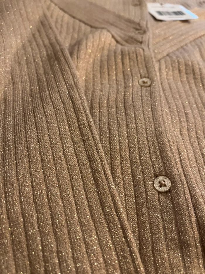 Gilet beige pailletée - photo numéro 3