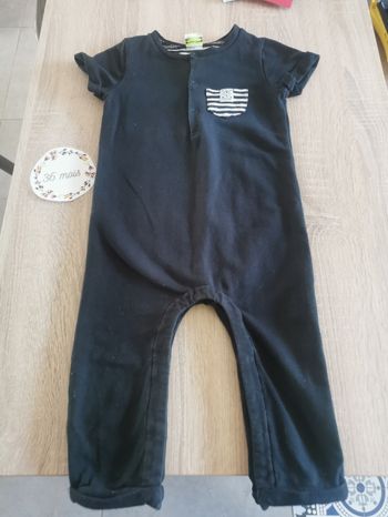 Combinaison noire bébé garçon 36mois tape à l'œil tbe