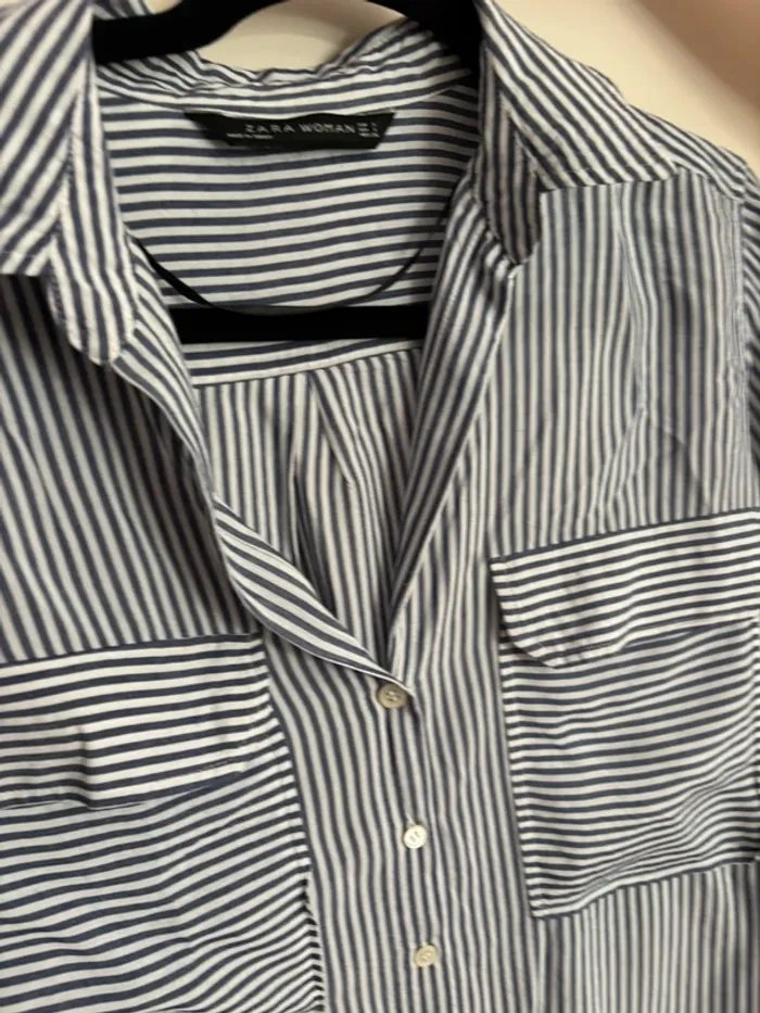 chemise à rayures bleu zara woman taille S - photo numéro 2