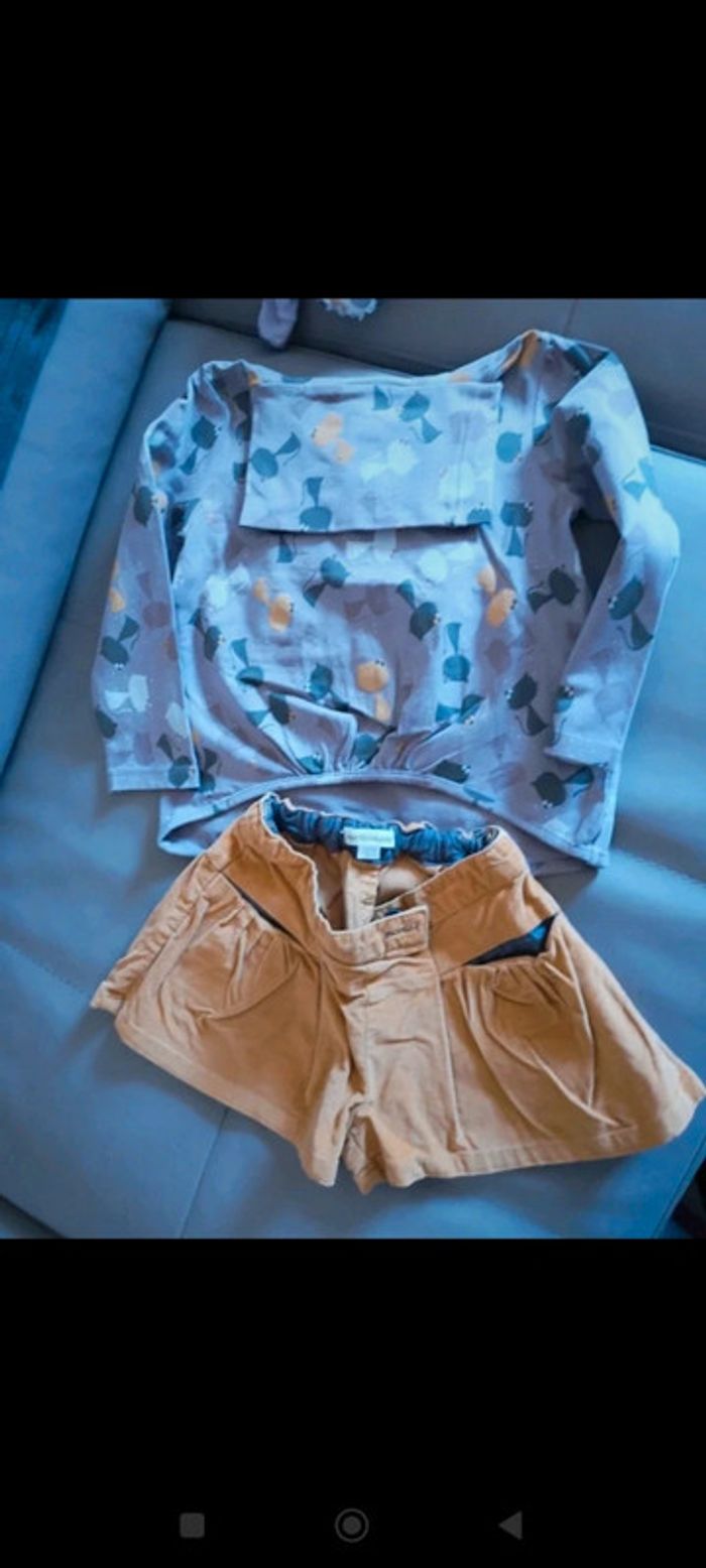 Lot short et 3 tops manches longues - photo numéro 2