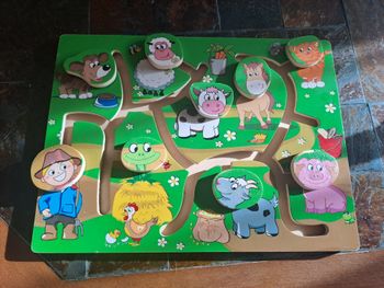 Puzzle labyrinthe bois thème la ferme