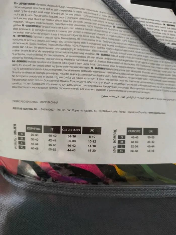 Déguisement arc-en-ciel"Rainbow 80's Girl" Fiesta Funk taille M  neuf - photo numéro 2