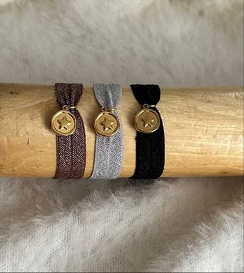 Bracelet tissu pendentif étoile dorée