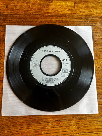 Vinyle 45 tours sans pochette Si la vie est un cadeau