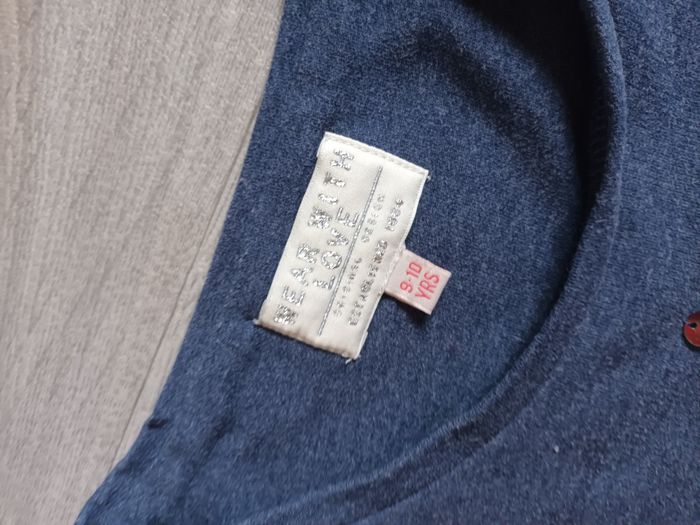 robe bleu  9ans 10 ans avec style sequin presque neuf bas en tulle manches longues - photo numéro 4