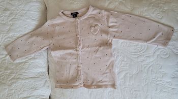 Gilet rose pâle à pois Kiabi