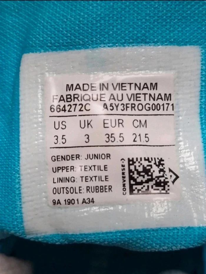 Converse basses neuves 35,5 tye and die : violettes, blanches et turquoise - photo numéro 2