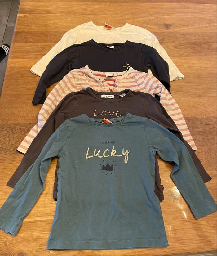 Lot de tee shirt manches longues 2 ans